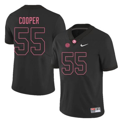 NCAA Men's Alabama Crimson Tide #55 William Cooper Stitched College 2019 Nike Authentic Black Football Jersey TJ17L50PB